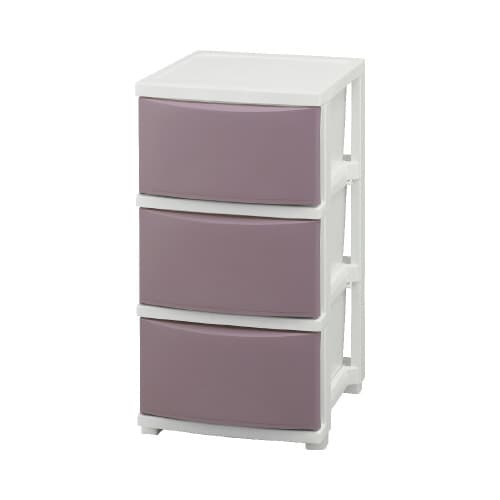 スリムチェスト 3段 ピンク/ホワイト