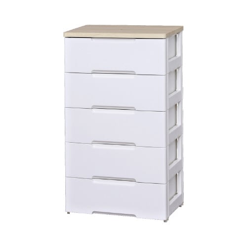 ウッドトップチェスト 幅560 5段 W/PE