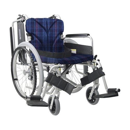 車いす(アルミ製) 紺チェック