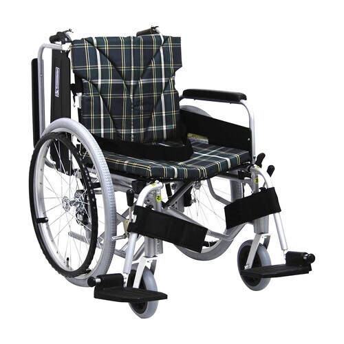 車いす(アルミ製) 緑チェック