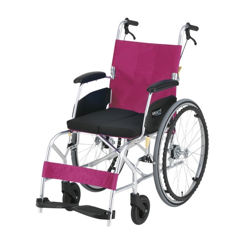 超軽量車いす(アルミ製)NA−L8A−C薄赤