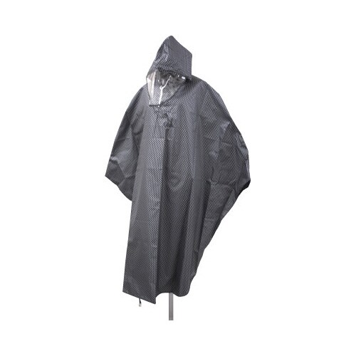 全身反射 車イス用ポンチョ ブラック フリー