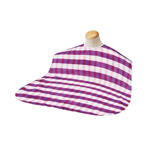 ソフラピレン エプロン ボーダーチェックロング 桃