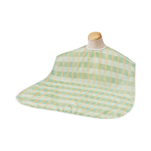 ソフラピレン エプロン ボーダーチェックロング 緑