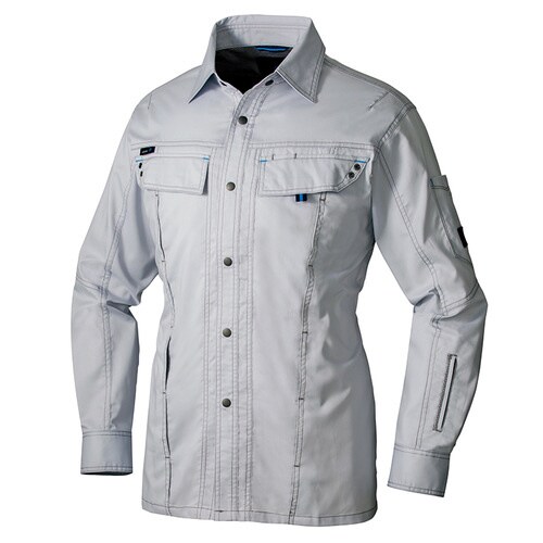 長袖シャツ シルバーグレー M