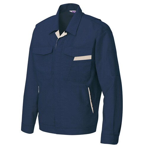 長袖サマージャンパー ネイビー×ベージュ L