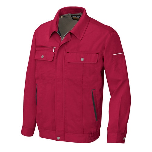 長袖サマーブルゾン ワインレッド×ブラック L