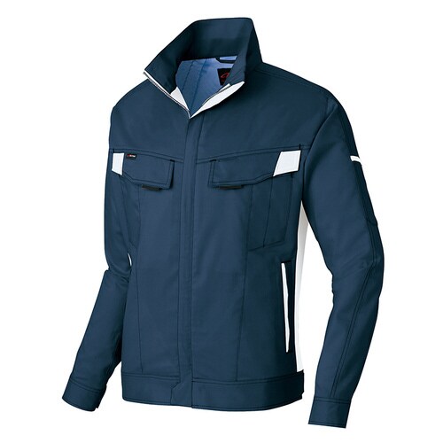 長袖サマーブルゾン ネイビー×シルバーグレー S