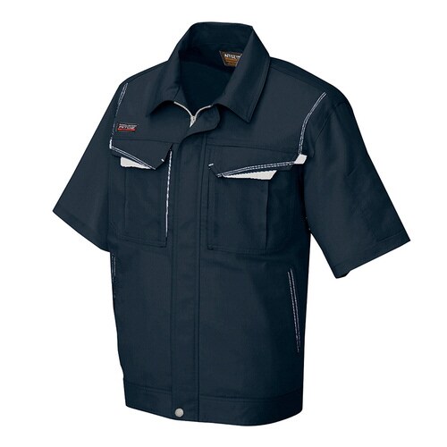 半袖ブルゾン ブラック×Sグレー 4L