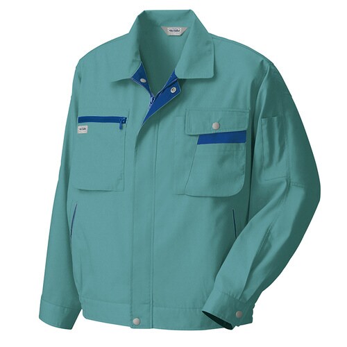 長袖サマーブルゾン ターコイズ×ネイビー B4L