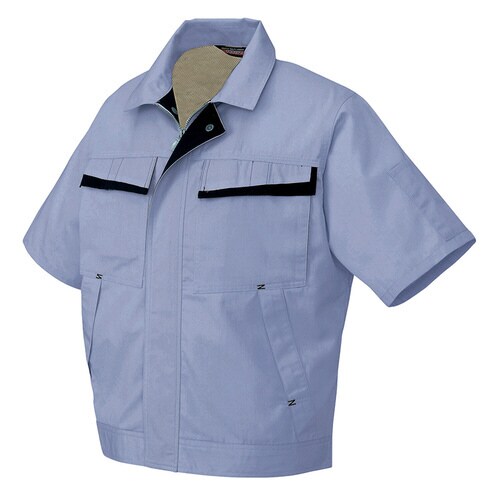 半袖ブルゾン(配色) Mバイオレット×D紺 4L