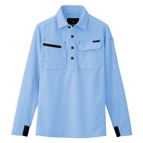 長袖ポロシャツ サックス L