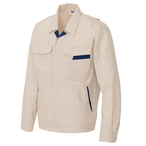 長袖サマージャンパー ベージュ×ネイビー L