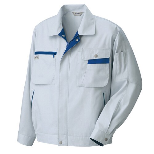 長袖サマーブルゾン シルバーグレー×ネイビー SS