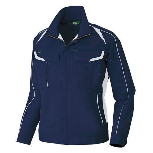 長袖ブルゾン ネイビー×シルバーグレー 4L