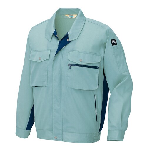 長袖夏ブルゾン サファイヤブルー×ネイビー 3L