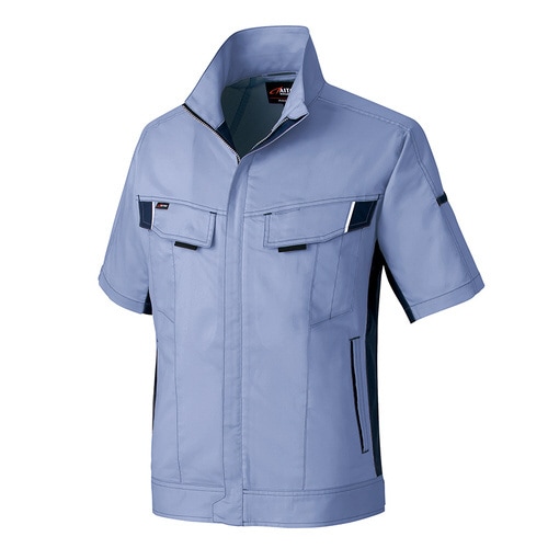 半袖夏ブルゾン Mバイオレット×ネイビー M