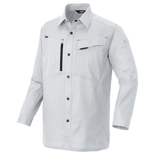 長袖シャツ シルバーグレー S