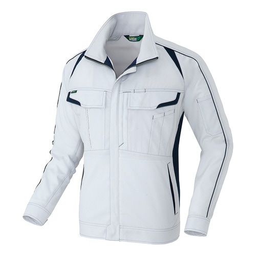 長袖ブルゾン シルバーグレー×ネイビー S