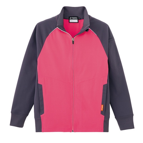 ニットジャケット ピンク×チャコール 3S