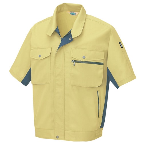 半袖ブルゾン マスタード×オリーブ 4L