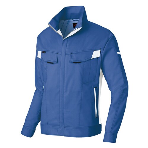 長袖夏ブルゾン Rブルー×シルバーグレー 3L