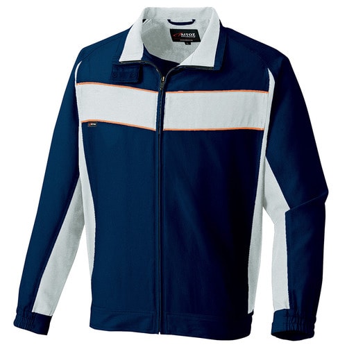 長袖ブルゾン ディープネイビー×ライトグレー 6L