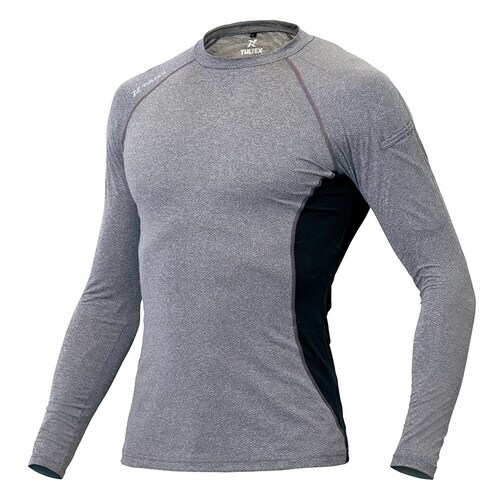 コンプレスフィット長袖シャツ 杢グレー M