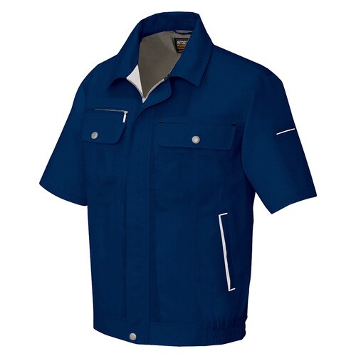 半袖ブルゾン Dネイビー×ベージュ 5L