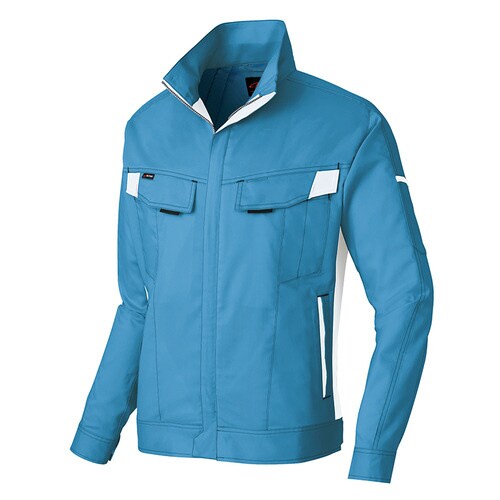 長袖サマーブルゾン サックス×シルバーグレー M