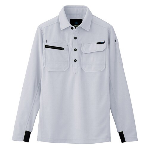 長袖ポロシャツ シルバーグレー 5L