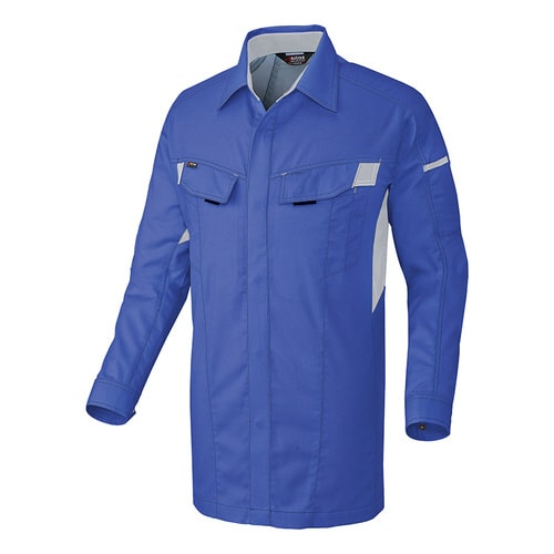 長袖シャツ ロイヤルブルー×シルバーグレー 3L