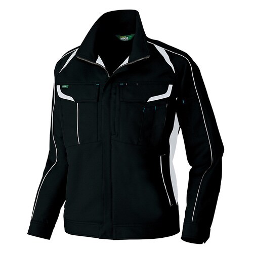 長袖ブルゾン ブラック×シルバーグレー 3L