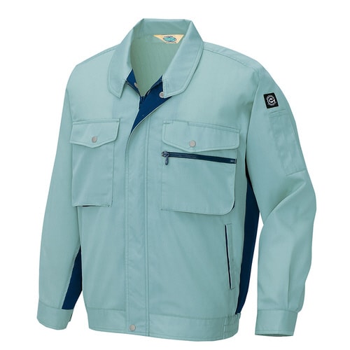 長袖夏ブルゾン サファイヤブルー×ネイビー 4L