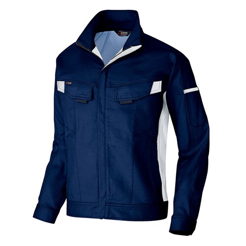 長袖ブルゾン ネイビー×シルバーグレー 3L