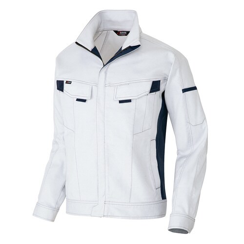 長袖ブルゾン シルバーグレー×ネイビー 4L