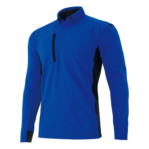 長袖ポロシャツ ブルー 5L