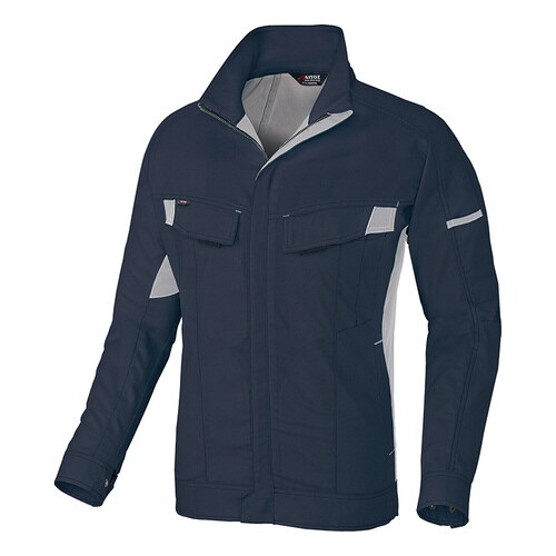 長袖ブルゾン チャコール×シルバーグレー 6L