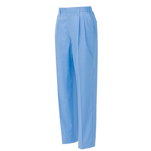 レディースシャーリングパンツ サックス 5L