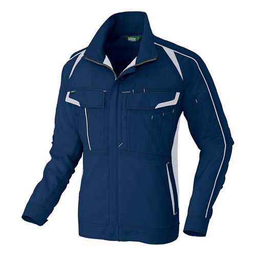 長袖ブルゾン ネイビー×シルバーグレー LL