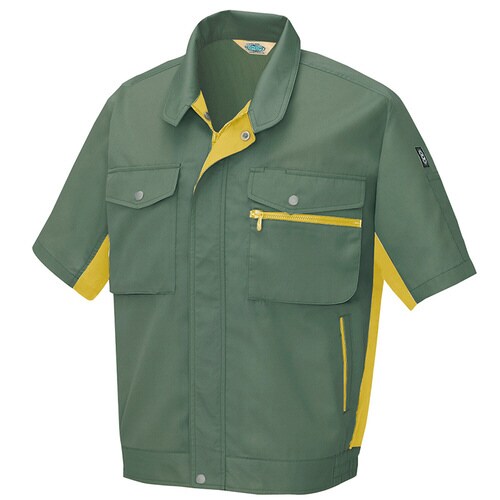 半袖ブルゾン オリーブ×マスタード S