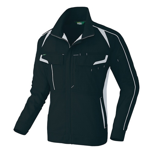 長袖ブルゾン ブラック×シルバーグレー M