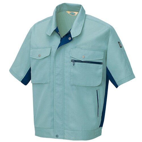 半袖ブルゾン サファイヤブルー×ネイビー 3L