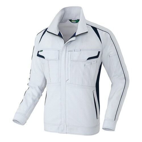 長袖ブルゾン シルバーグレー×ネイビー SS