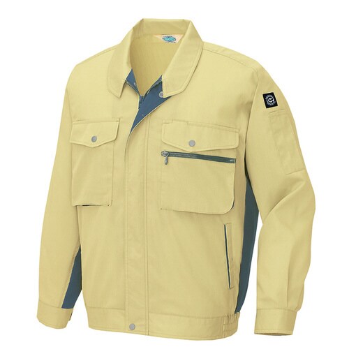 長袖サマーブルゾン マスタード×オリーブ 3L