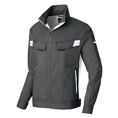 長袖夏ブルゾン チャコール×シルバーグレー SS