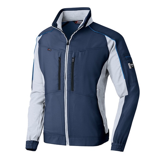 長袖ブルゾン ネイビー×シルバーグレー M