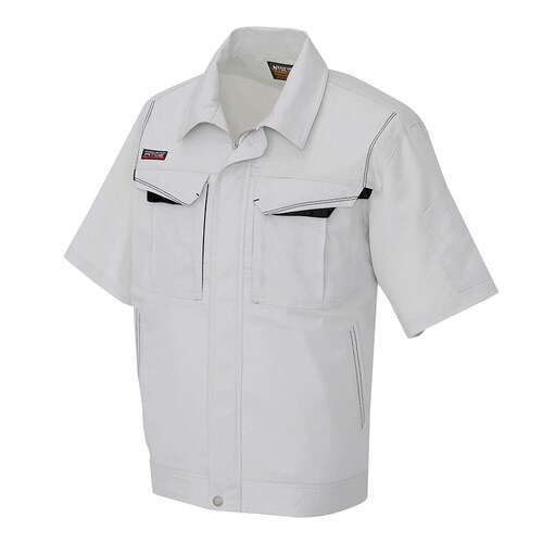 半袖ブルゾン Sグレー×ブラック 5L