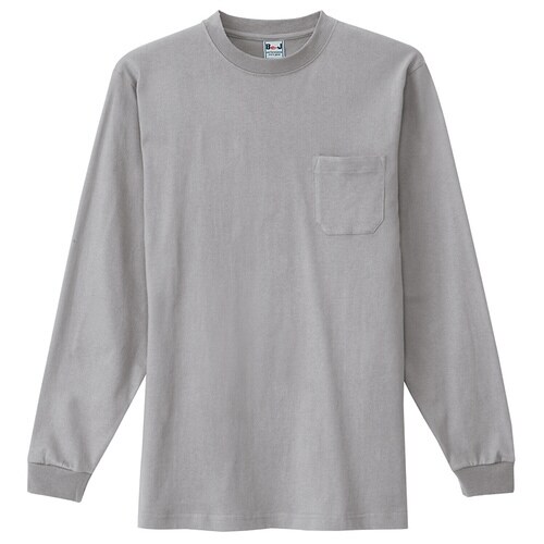 長袖Tシャツ(ポケット付) モクグレー LL