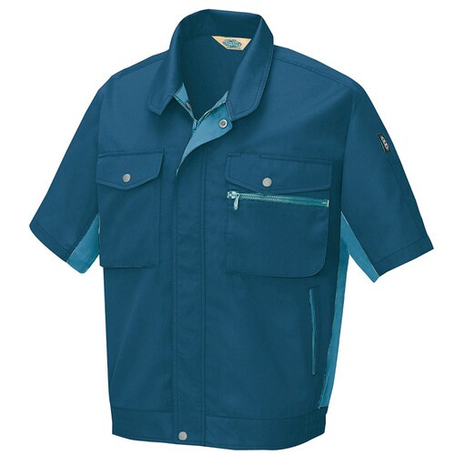 半袖ブルゾン ネイビー×サファイアブルー L